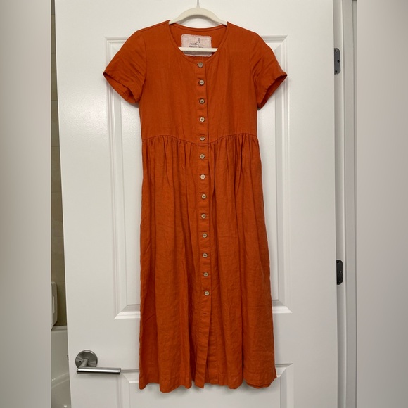 notPERFECTLINEN Dresses & Skirts - NotPERFECTLINEN MAMA-2 Maxi Dress in Orange Burnt, small
